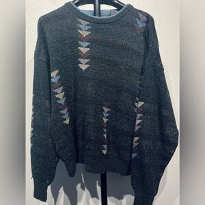 Vintage Michael Gerald Wool-blend Geometric Patterned Sweater - Size M (Men’s)